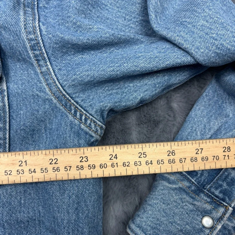 Levis Western Denim Shirt Mens Small Light Wash Snap Front Cotton 10569
